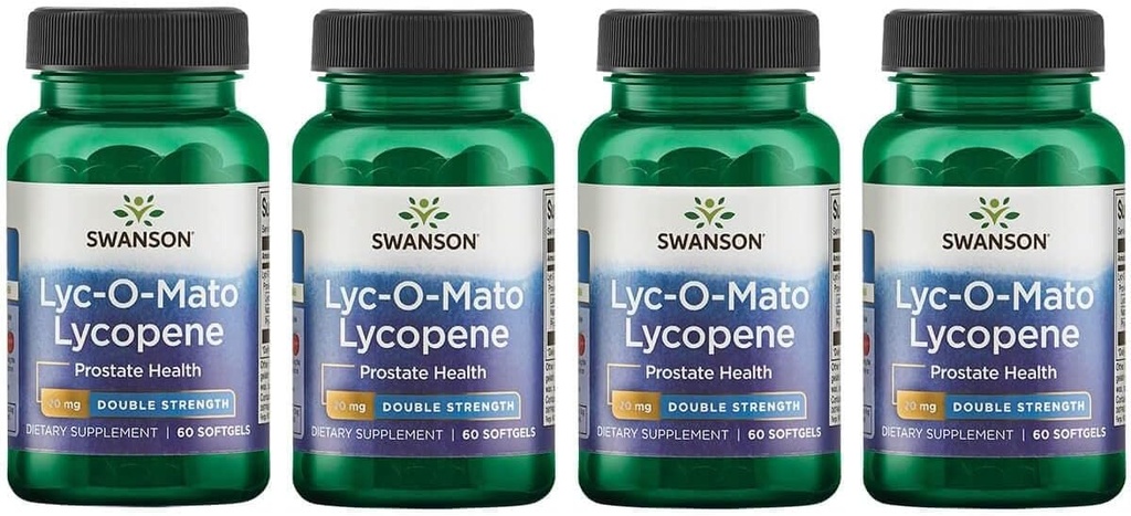 Swanson dobbel-styrke LYC-O-Mato Lycopen 20 Milligrams 60 Sgels (4 pakke)