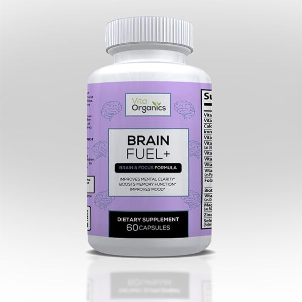 Brain brensel + DMAE blanding minne Supplement for fokus, Mood, Mental energi for travle menn og kvinner - 60 kapsler, laget i USA