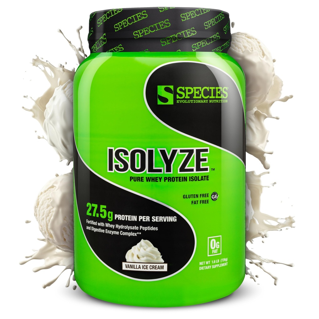 Arter Ernæring Isolysere Whey Protein pulver, 100% Whey Isolat for muskelbygging, 27,5g Protein Per Scoop, Ingen sukker og lavt fett (Vanilla Iskrem, 22 Serveringer)