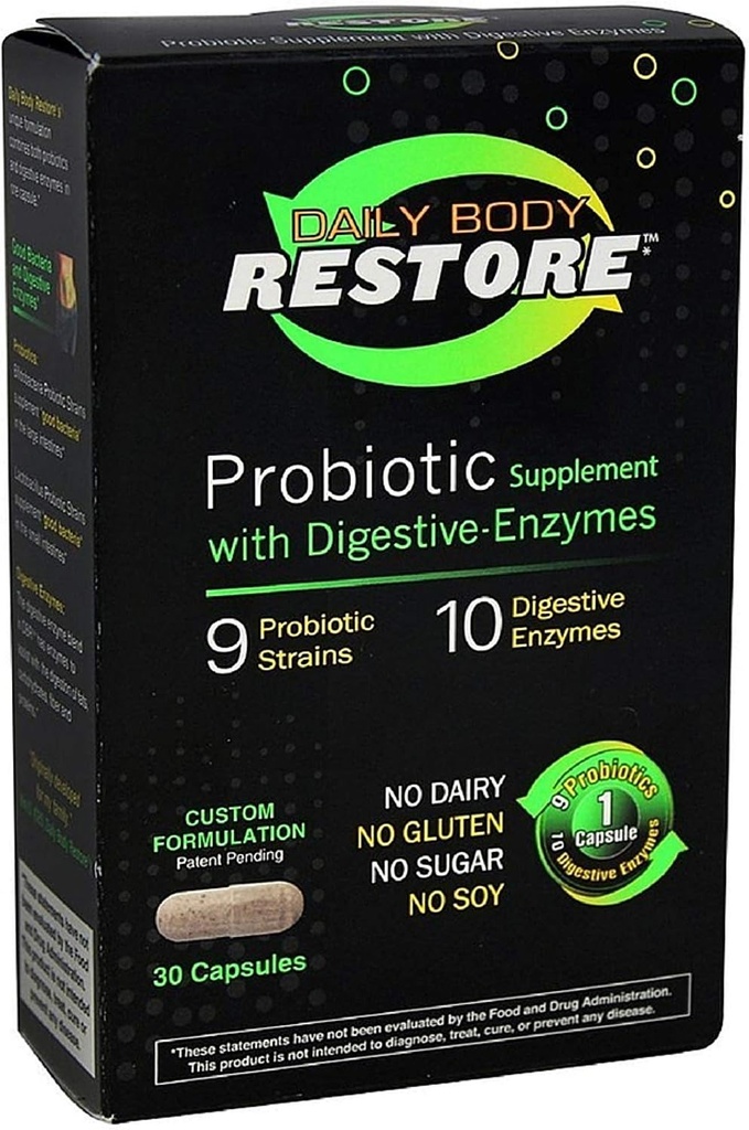 Probiotiske Supplement Capsules med Digestive Enzymes 30 ea (Pack of 4)