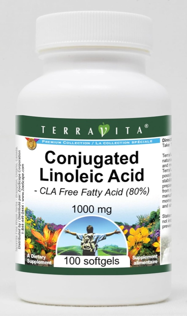 Konjugert Linolsyre - CLA Free Fatty Acid (80%) - 1000 mg (100 mykegels, ZIN: 427996)