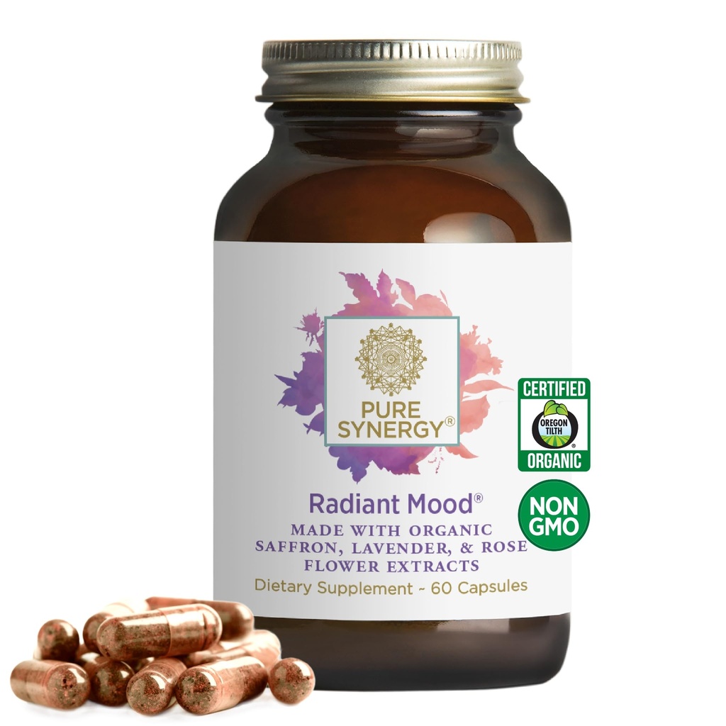 Ren Synergy Radiant Mood | Naturlig Mood og søvn Supplement med organisk safran | med Safran, sitron Balm og Magnolia Bark | for søvn, og stress støtte (60 kapsler)