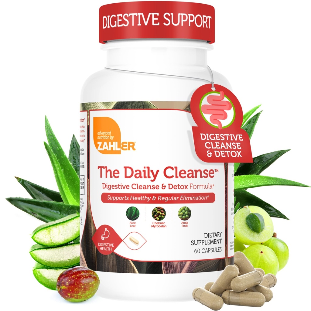 Zahler Daily Cleanse, Digestive Cleanse & Detox Formula, støtter sunn og regelmessig eliminering, 60 kapsler.