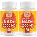 2000 MG NAD Supplement, Liposomal NAD + med høy absorpsjon, mer effektiv enn nikotinamid Riboside, ren og pluss økende kosttilskudd, aldring forsvar, metabolisme og cellulære, 120 mykegels