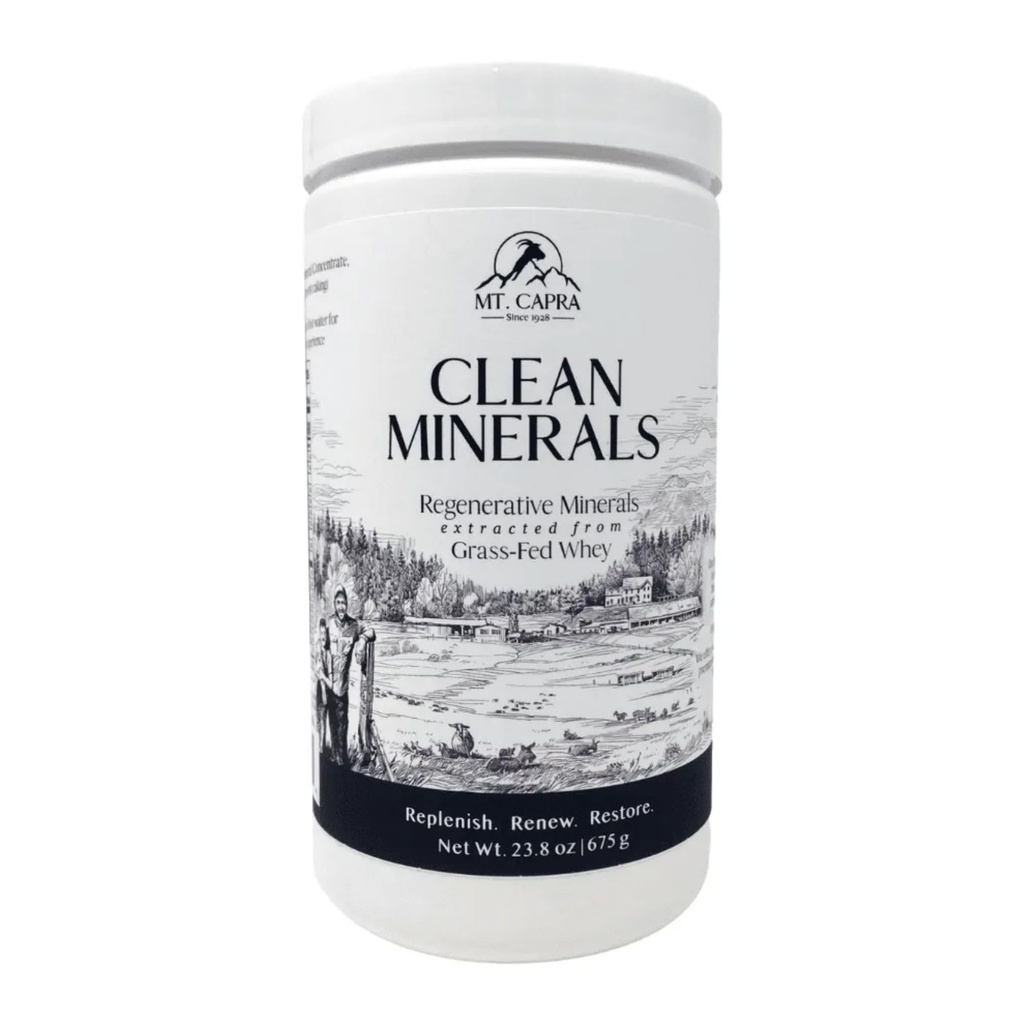 Mt. Capra Clean Minerals | Regenerative Mineraler Ekstrahert fra Grass-Fed Goat Whey, Over 1000 mg Kalium, 240 mg Kalsium, Multimineral, Biotilgjengelig, Lett å Digest | 30 Serveringer - 23,8 oz