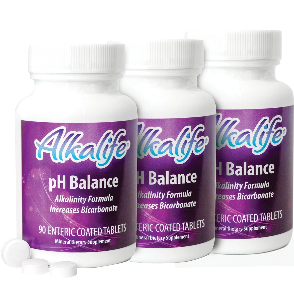 Alkalife pH Balance Supplement Tabletter - Den første patenterte Alkaline Bikarbonatpiller - Neutralisere Acid, Balance pH, Immune Support, Peak Performance, Detox - 270 Tabletter