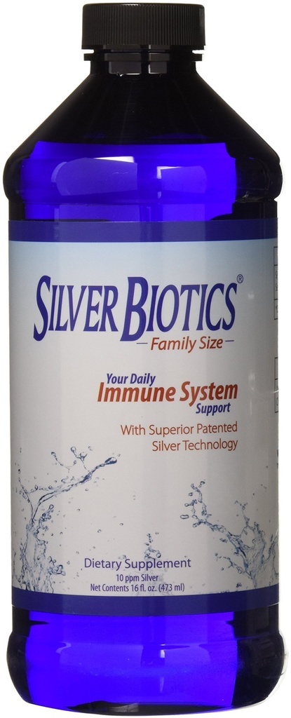 Silver Biotics Colloidal Nano SilverSol Ag4O4 10 PPM immunstøtte ® Bio-Hacking Immune Building Natural Support ® 16 Fl Oz (pakke med 2)