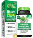Zenwise Health Vegansk Omega 3 Supplement - Burpless Omega 3 Supplement med DHA, EPA og DPA fettsyrer for immun helse - Fiskeolje alternativ fra Sustainablely Source Marine Algae olje - 48 Softgels