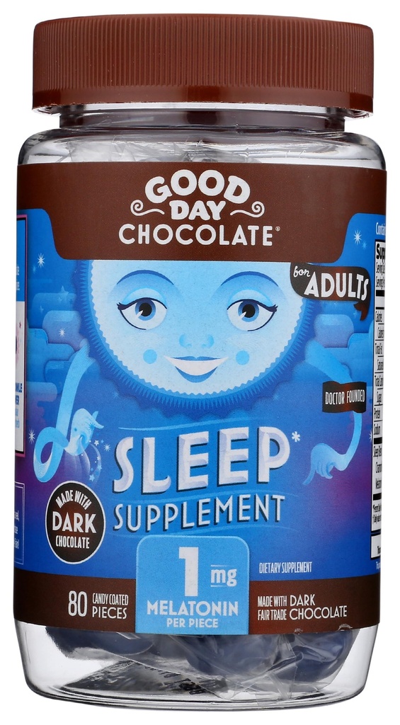 God dag mørk sjokolade melatonin for voksne [80 greve ] - fair handel ikke-GMO mørk melk sjokolade med kamille og melatonin 1 mg - voksen melatonin, voksen naturlig søvnhjelp Supplement