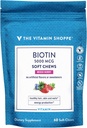 Vitamin Shoppe Biotin Myke Chews for hår, hud og negle støtte - 5000mcg - Blandet Berry (60 myk Chews)