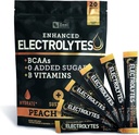 Forbedret Electrolyt pulver (Peach Mango 20pk.) w 0 sukker + BCAA + B-vitaminer Electrolyt Supplement w Kalium Zink & Magnesium for Hydration - Keto elektrolyter