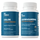 Dr. Tobias Colon 14 dager rengjøring og Ashwagandha kapsler, Colon rengjøring Detox og beroligende Adaptogen, støtter energi og immun helse, ikke-GMO
