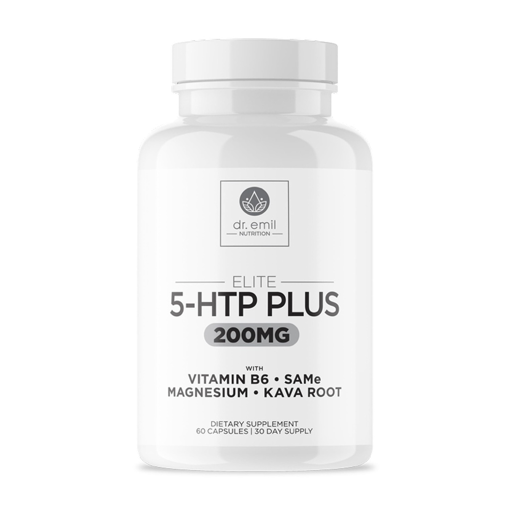 200 MG 5-HTP Elite med Kava Root Extract, Magnesium og Sam-e å opprettholde normal sunn søvn og skape en sans av velvære - 5HTP Supplement med vitamin B6 - 60 Kapsler, 30 Serveringer