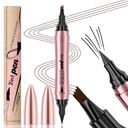 Q710 2in1pen,4-Tip Brow penn & Eyeliner,Dcuble-ended design, wild eyebrow makeup, mikroblading øyenbryn penn, vanntett,Soft nib,Med ett glatt slag (2#Dark Brown)