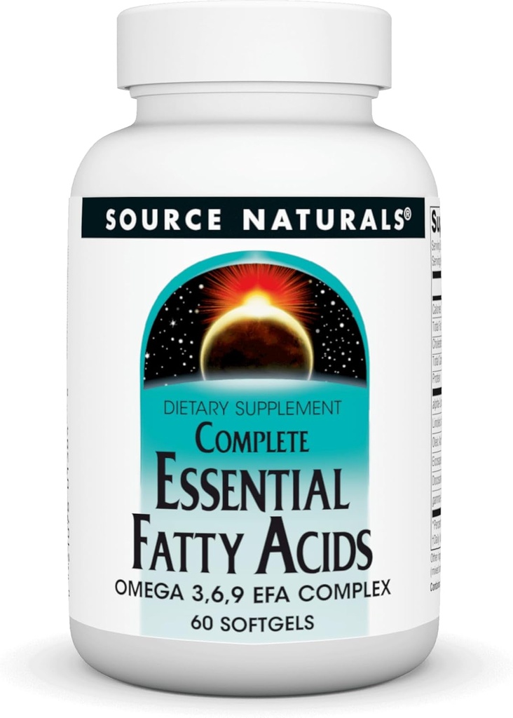Kilde Naturals komplette essensielle fettsyrer Omega 3,6,9 EFA kompleks, 60 Softgels