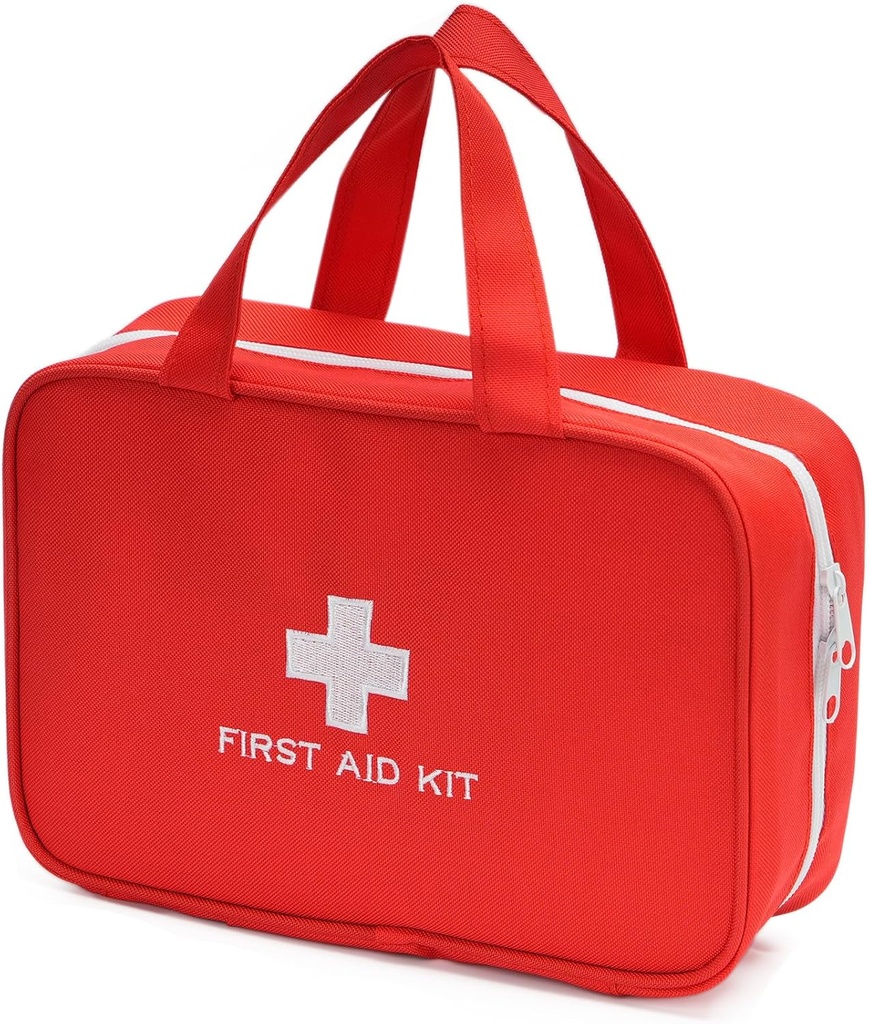 Kompakt tom First Aid Kit Bag Emergency Trauma Medical Pouch Reisemedisin Organizer Bag for Hjem, Camping, Reise, Bil (rød)