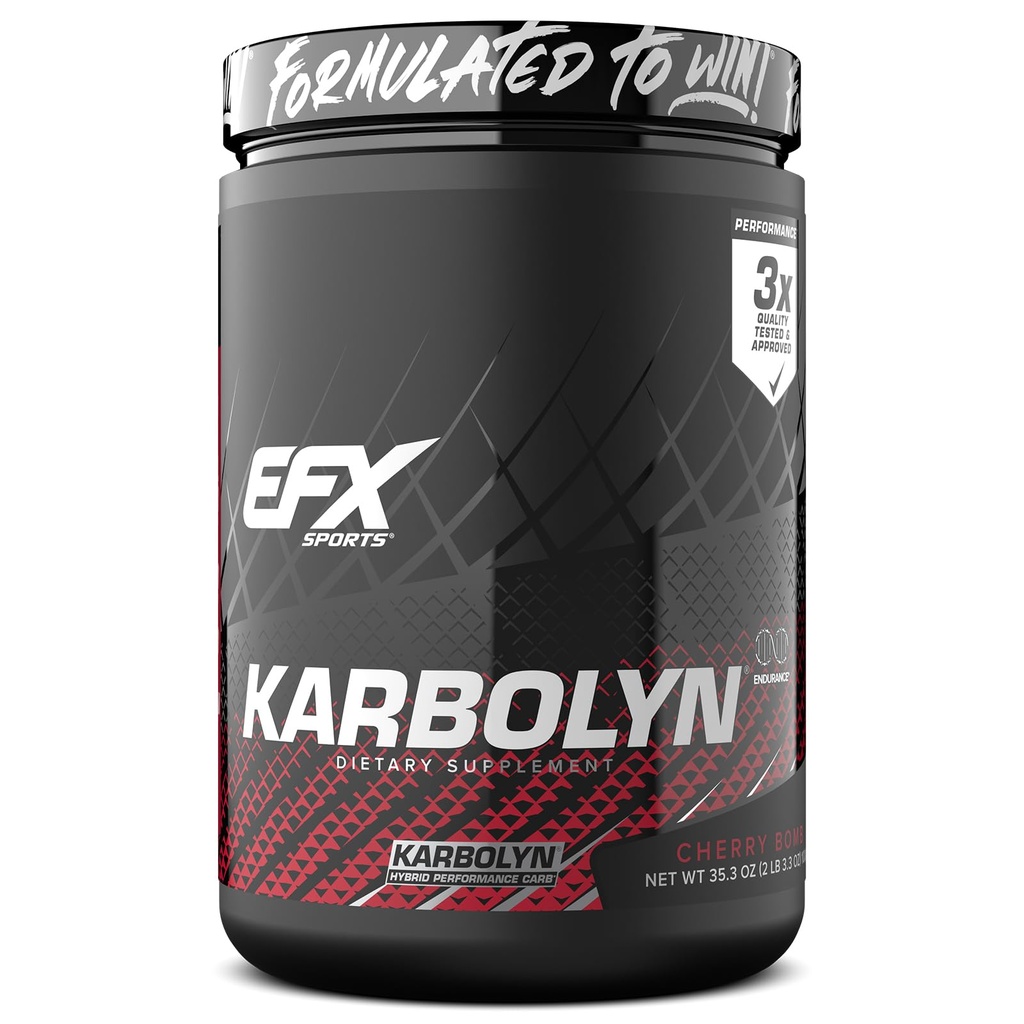 EFX Sports Karbolyn Drivstoff | Fast-absorberende karbohydrat pulver | Karbohydrat belastning, frigjort energi, rask gjenoppretting | Stimulant gratis | 19 serveringer (Cherry Bomb)