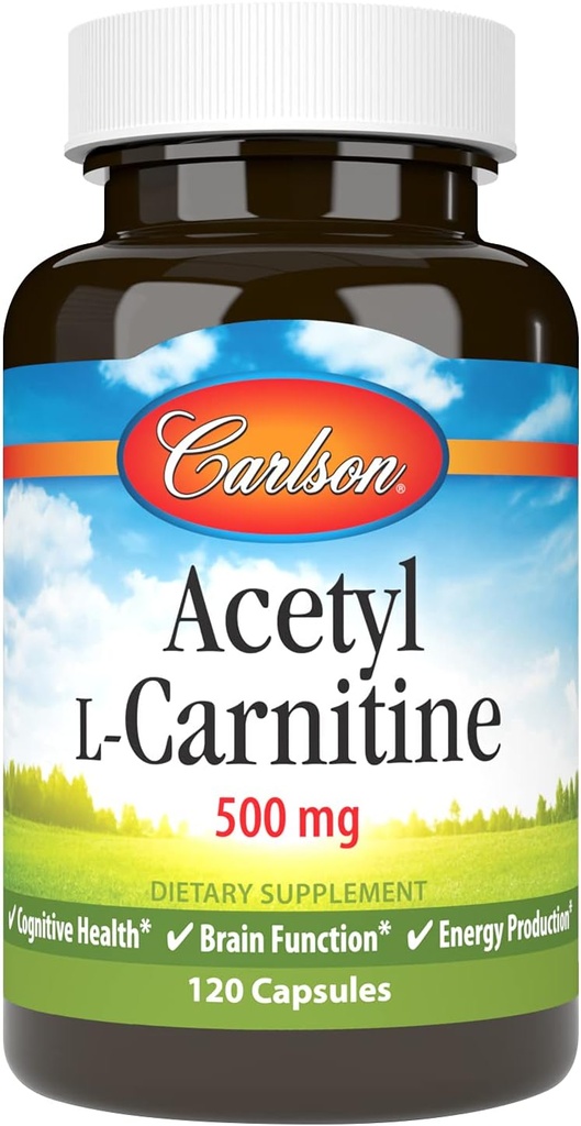 Carlson Labs Acetyl L-Carnitine, 500 mg, 120 kapsler