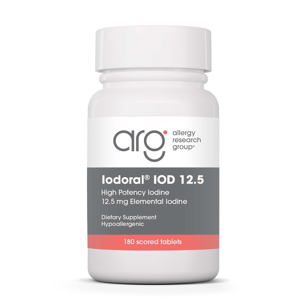 Optimox Iodoral 12,5 mg Supplement - Iodin Supplement, Thyroid Support for kvinner og menn, Lugol løsning piller, Kalium Iodide tabletter, Daily Mineral Complex - 180 Teller