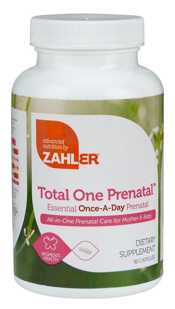 Zahler - Totalt ett prenatal vitaminer for kvinner (90 greve) Daglige multi vitamin prenataler med folsyre, jern, sink og 19 andre essensielle vitaminer og mineraler - Kosher Pre Natal Multivitamin kapsler
