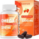 Omega-7 Sea Buckthorn olje - med Omega-3 EPA / DHA Fish Oil, Cinnamomum, Fenugreek, ALA, Grønn Te, Cayenne Pepper, Turmeric, Resveratrol, Svart Pepper - Glutenfri, 60 Softgels