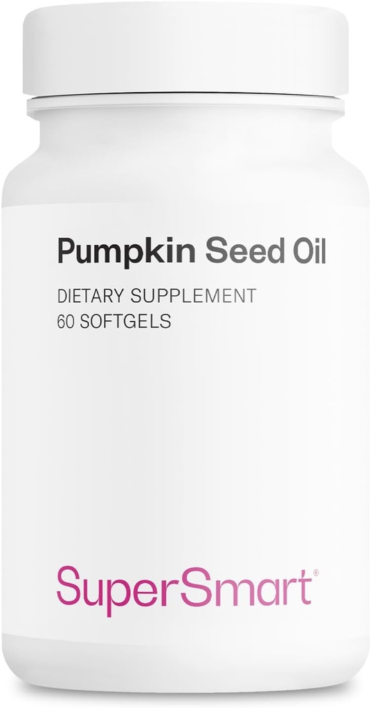 Supersmart - Pumpkin Seed Oil Supplement 1000mg per dag (+ vitamin E) - Pumpkin Seed Oil for hårvekst | Ikke-GMO & Glutenfri - 60 Softgels