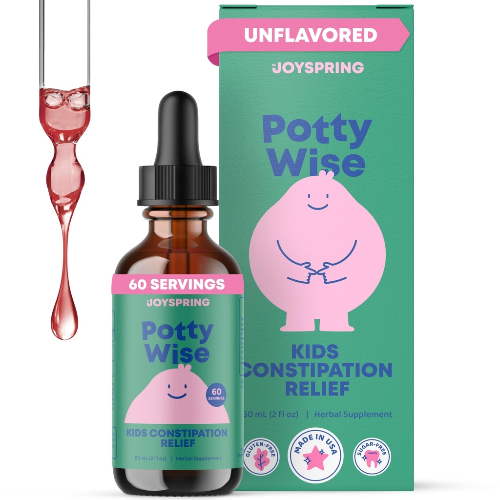 JoySpring Potty Wise - Gentle Digestiv støtte for barn - fremmer sunn digestion med Senna & Elderberry - Vegan, Glutenfri, Sukkerfri (2 fl oz) 60 Serveringer