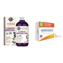 Livshage Organics Plantebasert Elderbær Immun Syrup 6.59 fl oz (195 Ml) & Boiron Oscilloccinum for lindring fra influensalignende symptomer på kroppssmerter