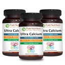 Ren ernæring Ultra Kalsium 1000mg med VIT D3 + K2 | 270 Tabs (90 X Pack of 3) | Høyt absorberende kalsiumtilskudd med kalsiumcitratmalat, VIT D3, K2, Moringa Oleifera, magnesium og sink.