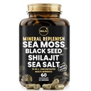 Maju Superfoods 18-i-1 sjø Moss, svart frø, shilajit, sjøsalt + D3 & K2, konsentrerte ekstrakter, spor Multi Mineral Kapsler, for menn og kvinner Mineral Electrolytes Supplements