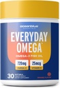 Oceanblue Omega 3 Supplement for kvinner | Burpless Fish Oil 720mg med vitamin D3 | hjerte immun støtte, Molekylært destillert oransje flavor (30 greve en omega)
