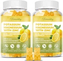 Kalium Supplement Gummies for voksne: Kalium Citrate 99 mg - Kalium Magnesium Supplement for muskel, elektrolytt, energi