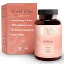 Saffron Supplements – Saffron Extract piller for kvinner – Støtte Mood, Energi Boost, PMS, Mental klarhet og metabolisme - Ikke-GMO, Glutenfri, 60 Vegan Kapsler