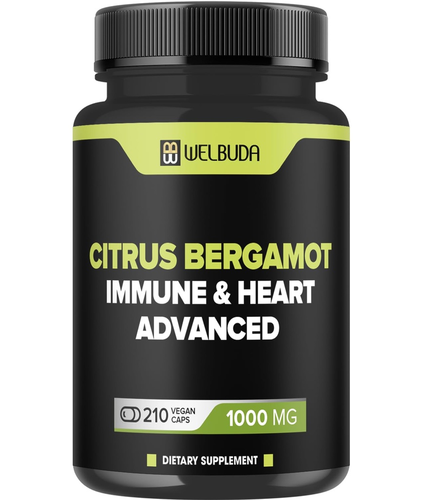 Citrus Bergamot med Olive Leaf, Hawthorn Berry & More - Kombinert formel for sirkulatorisk helse, beskyttende funksjon, hud helse - 210 kapsler - 105 dager