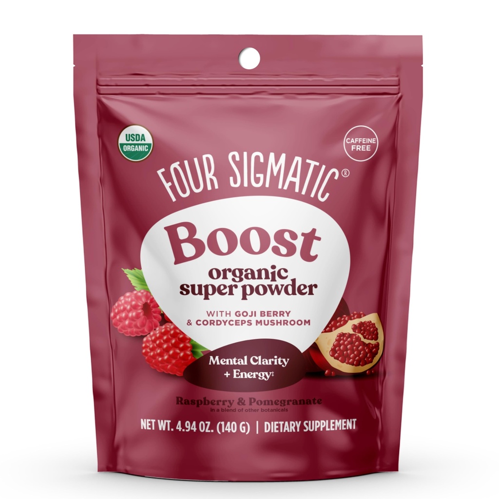 Fire Sigmatic utøve super pulver med super frukter og antioksidanter rød bringebær - kan