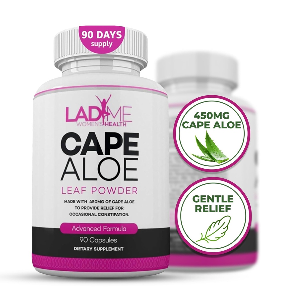 Pure Cape Aloe Herbal Laxativ for healing Relief - Sunn Bowel bevegelse - Naturlig Colon rengjøring og detox kosttilskudd - spesielt designet for kvinner av Ladyme - 90 kapsler