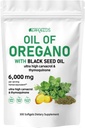 Olje av Oregano med svart frøolje 2-i-1 softgels 6000mg 300 Count Non-GMO Immune Support Herbal Formula