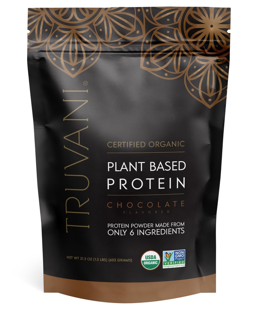 Truvani Vegan Pea Protein pulver | Sjokolade | 20g Organic Plant Basert Protein | 18 Serveringer | Keto | Gluten & Dairy Gratis | Lavkarbohydrater | Nei Lagt sukker