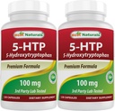 Beste Naturals 2 Pakker 5-HTP (5-hydroksytryptofan) 100 mg 120 Kapsler