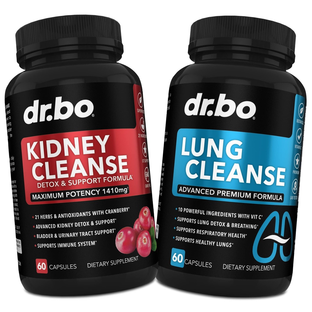 DR. BO Nurnal Cleanse & Lung Support piller - Premium Herbal Formler til støtte Nurnal & Lung Health