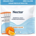 Nectar Hydration Packets - Electrolytes pulver pakker - Ingen sukker eller kalorier - organisk frukt flytende daglig IV Electrolytes pulver for dehydrering relief og rask hydrering (Orange 30 Pack)