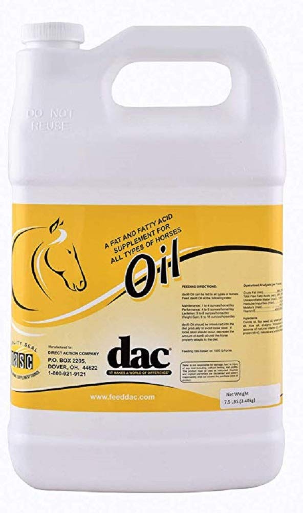 DAC Olje Gallon Jug Hest vekt gevinst kalorie fettsyre coat hud helse supplement