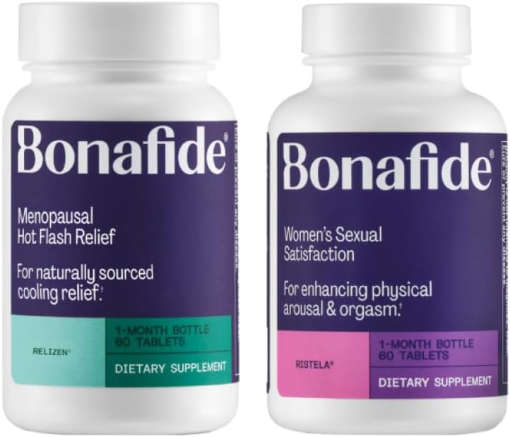 Bonafide Relizen + Ristela - Hormon-fri lindring fra varme blits og nattesvitser under menopause * + Hormon-fri, narkotika-fri støtte for kvinners seksuelle tilfredsstillelse - 1 måneds forsyning