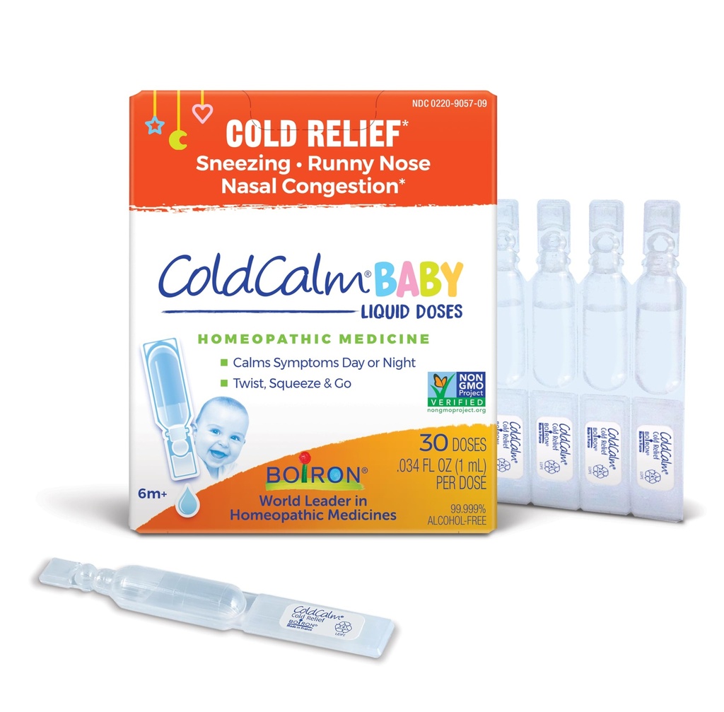 Boiron ColdCalm Baby enkeltbruksdråper for relief fra kalde symptomer på sensing, rennende nese, og nasal kongesjon - steroide og ikke-drowsy flytende doser - 30 greve