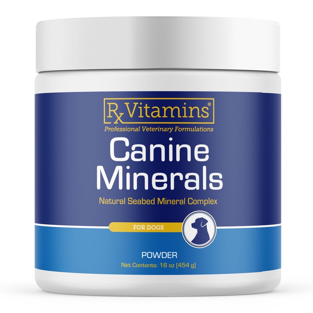 Rx vitaminer Canine Minerals - essensielle mineraler for hunder - kalsium, magnesium, jerntilskudd, bein og felles Supplement for K9, immunstøtte - 16oz
