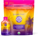 lilla tre organiske energi klistremerke pakker - null sukker, 80 mg naturlig kaffe fra Yerba Mate & Guarana, med B12 vitaminer for glatt, krus-fri energi - sitron iced te Flavor, 12 til-Go pakker