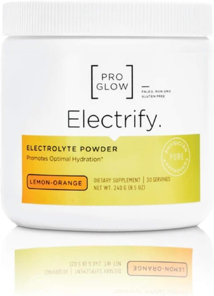 Sitron-Orange Electrolyte Replacement Supplement pulver med Stevia for Hydration - ProGlow Electrify (30 Serveringer)