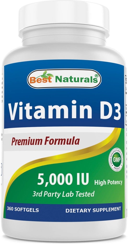 Beste Naturals Vitamin D3 5000 IU 360 Softgels
