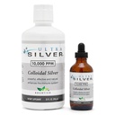 Ultra Silver® Colloidal Silver | 10.000 PPM, 32 Oz (946ml) | Mineral Supplement | True Colloidal Silver - 4 oz Dropperflaske (Tom) Inkludert for dispensering!