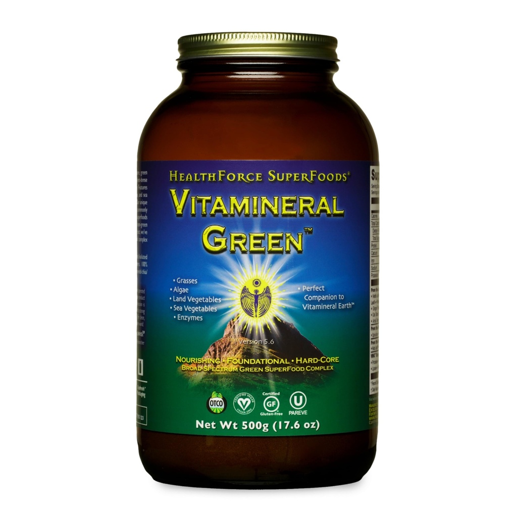 Helseforce SUPERFOODS Vitamineral Grønn - Mineral Supplement for immun & Thyroid Støtte - Grønn pulver Supplement med ingredienser fra landet - Glutenfri & Vegan - 500 gram